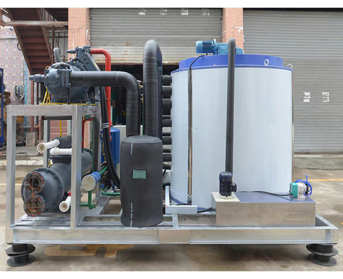 Good price 22.7kw Potência do compressor 8ton 8000kg Fabricante industrial de blocos de gelo Máquinas de gelo em flocos para empresas Preços de venda comerciais on-line